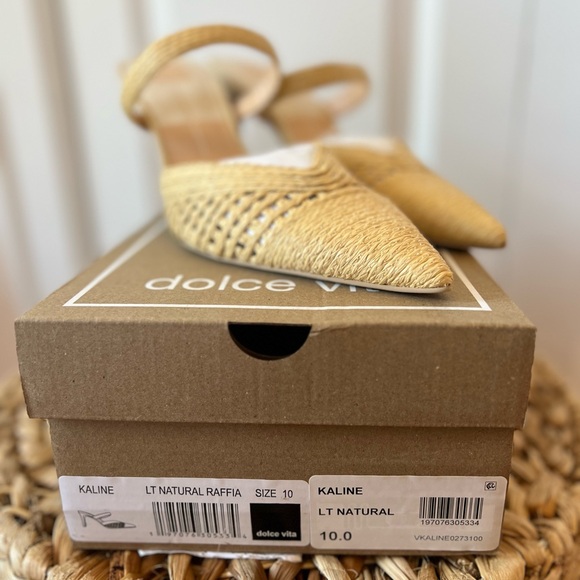 Dolce Vita Ladies Kaline Pointed Toe Raffia High Heel Pumps - Picture 5 of 11